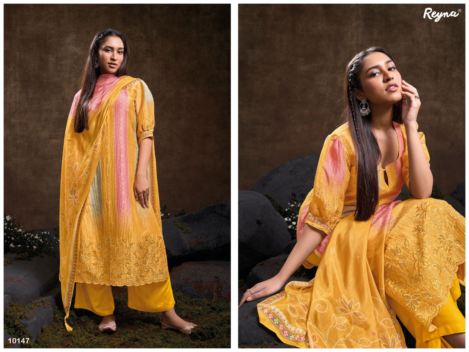 Lailaa By Reyna Vintage Silk Printed Salwar Kameez Suppliers In India